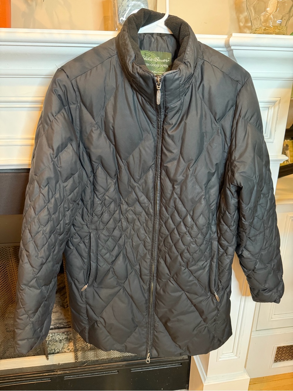Eddie Bauer Quilted Down Puffer Jacket - Charcoal Gray